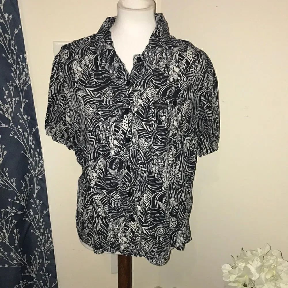 Harley-Davidson Eagle Flag Print Hawaiian Shirt